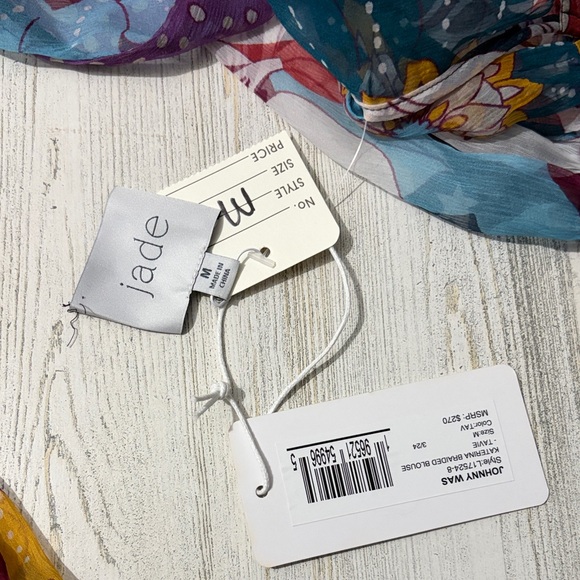 Johnny Was Jade Katerina Braided  Multicolor Floral Blouse - Picture 7 of 15